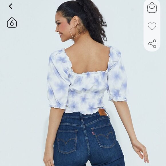 Levi’s Purple Floral Off the Shoulder Crop size Large - Picture 13 of 13